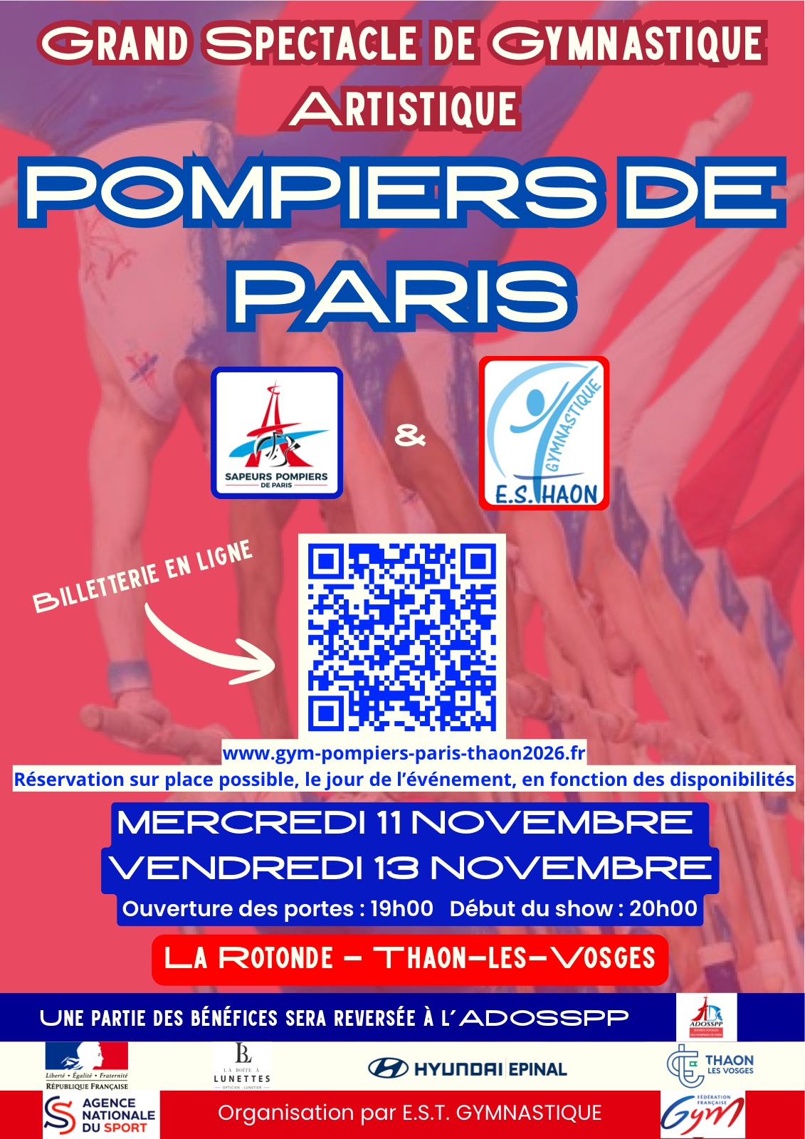 Flyer du Spectacle de gymnastique des pompiers de Paris (version distribuée imprimée)
